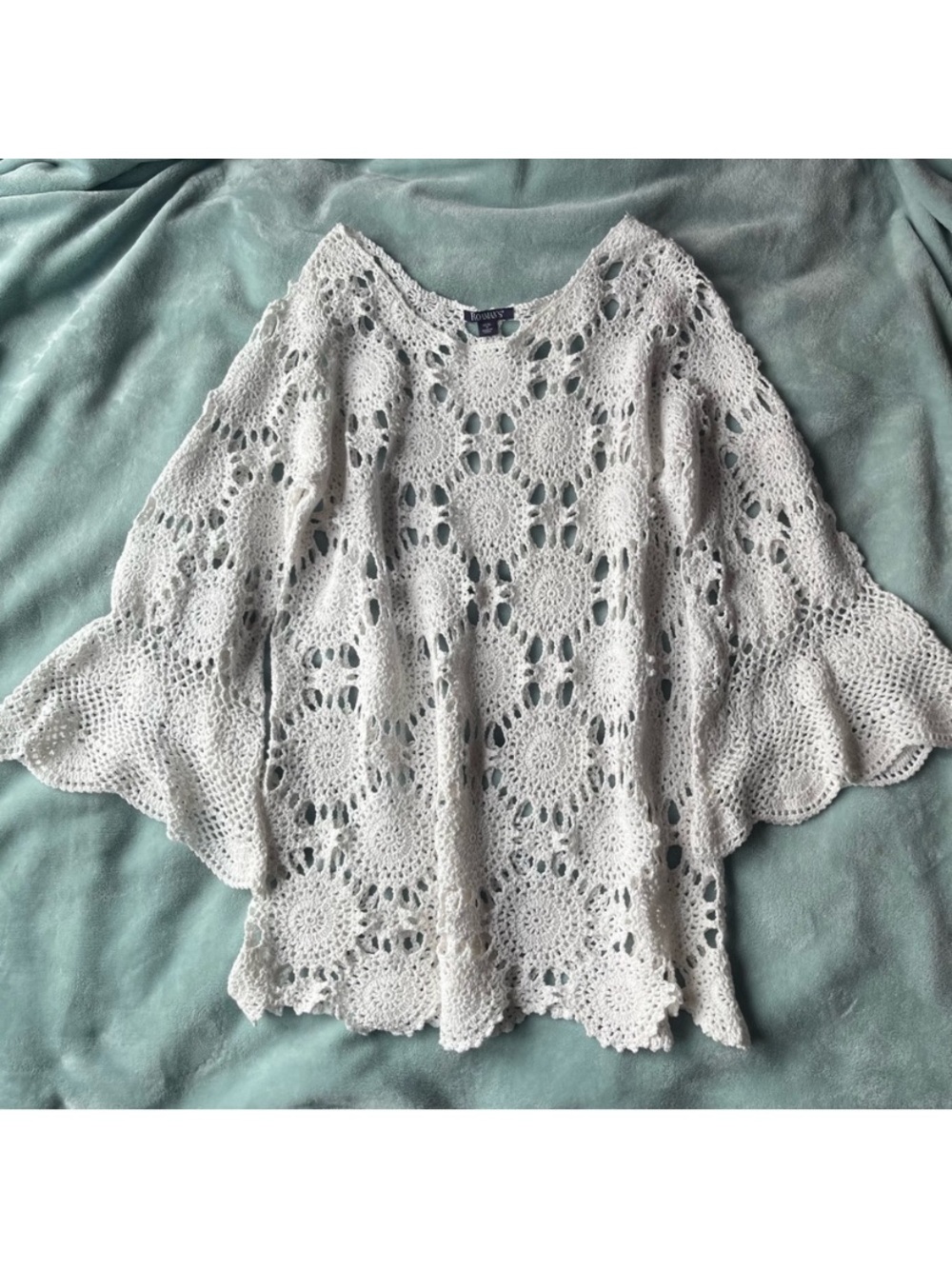 Vintage crochet boho sweater 14/16W